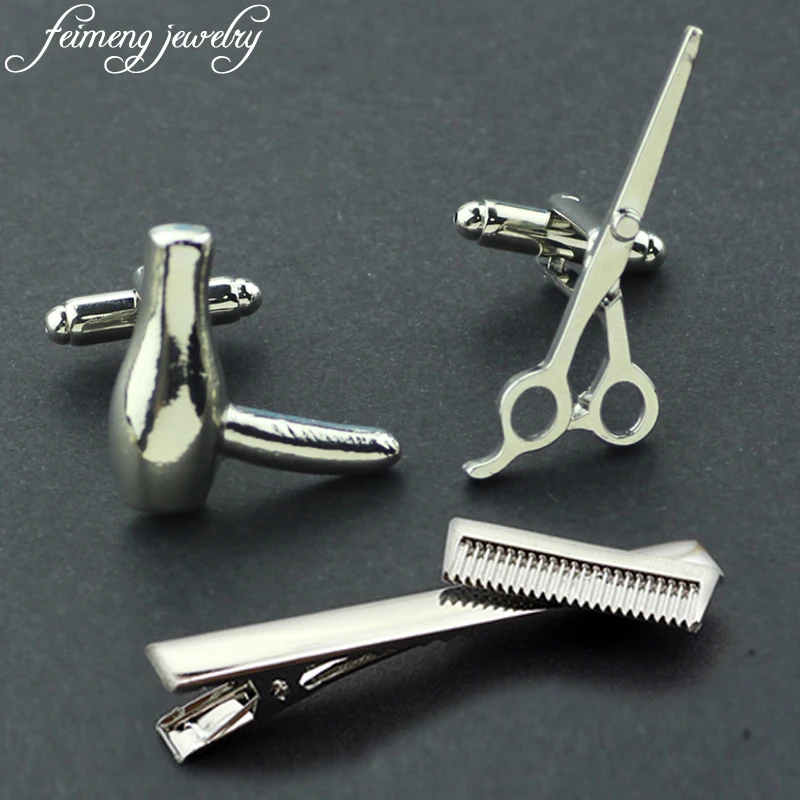 Новинка дизайн гребень зажим для галстука мужчин фен ножницы Запонки