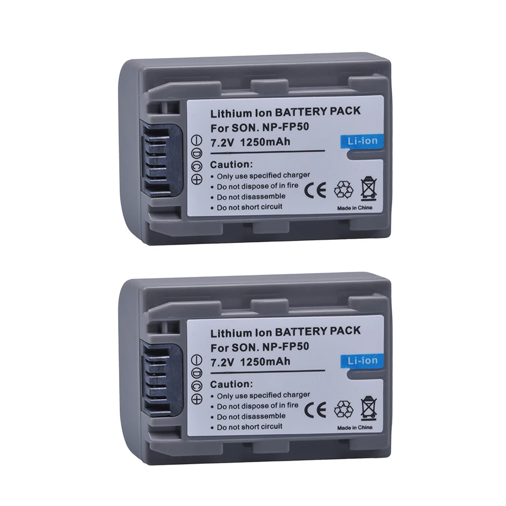 Комплект из 2 предметов NP FP50 NPFP50 батареи для Sony FP30 FP60 FP70 FP71 FP90 DCR SX40 SX40R SX41 HDR