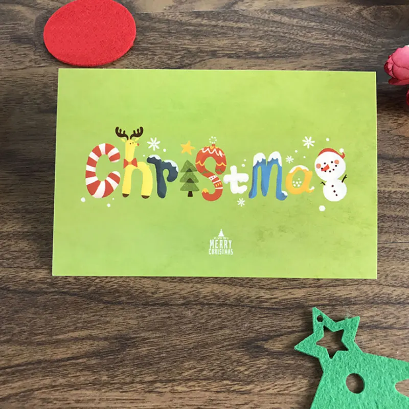 30 шт./лот Рождественская песня открытка с рождеством елка новогоднее сообщение