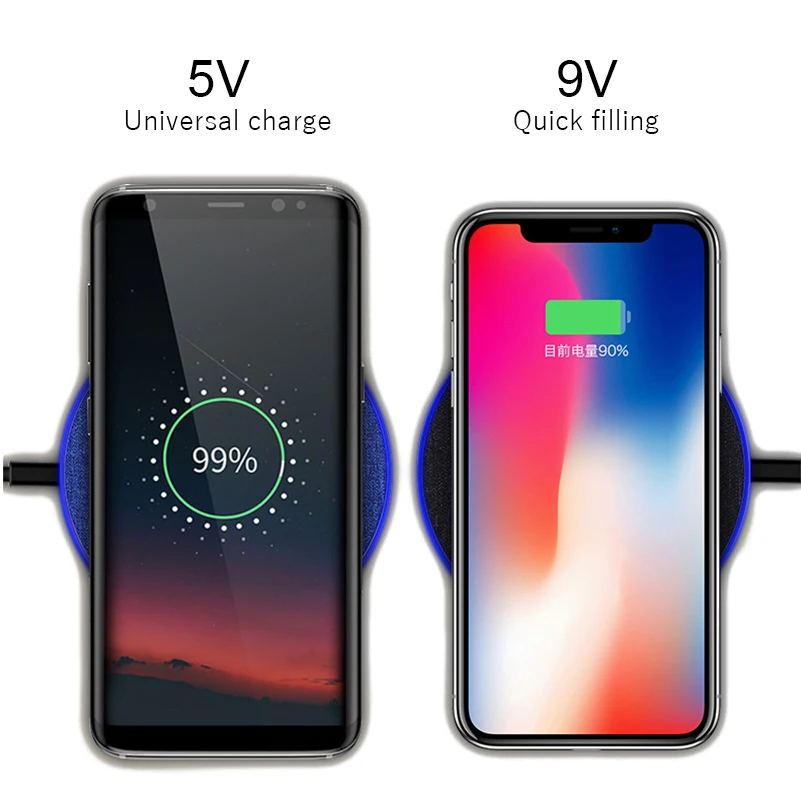 Быстрое беспроводное зарядное устройство Qi 10 Вт 9 В для iPhone X/XS Max XR 8 Plus быстрая