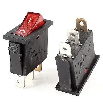 Новинка! 2 шт. AC 250 В/15A 125 В/20A SPST I/O красный свет Панель Крепление кулисный