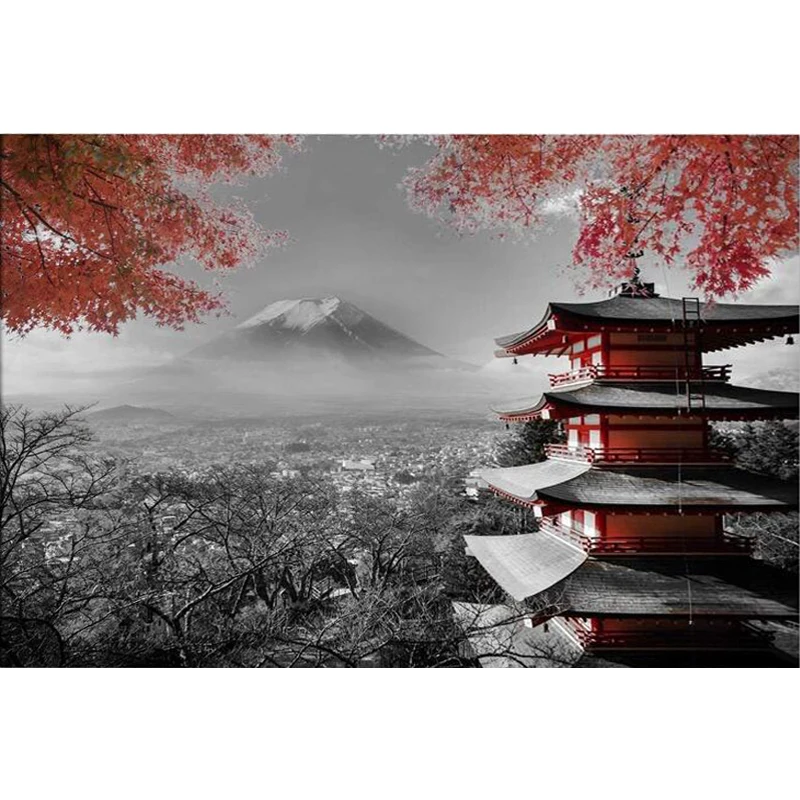 Алмазная 5D Вышивка японский пейзаж сделай сам вышивка крестиком полноразмерная