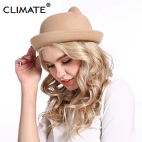 climate women cute fedora hat hats for woman lovely cat ear fedoras fascinator girls cap cute fashion polyester woolen cap hat