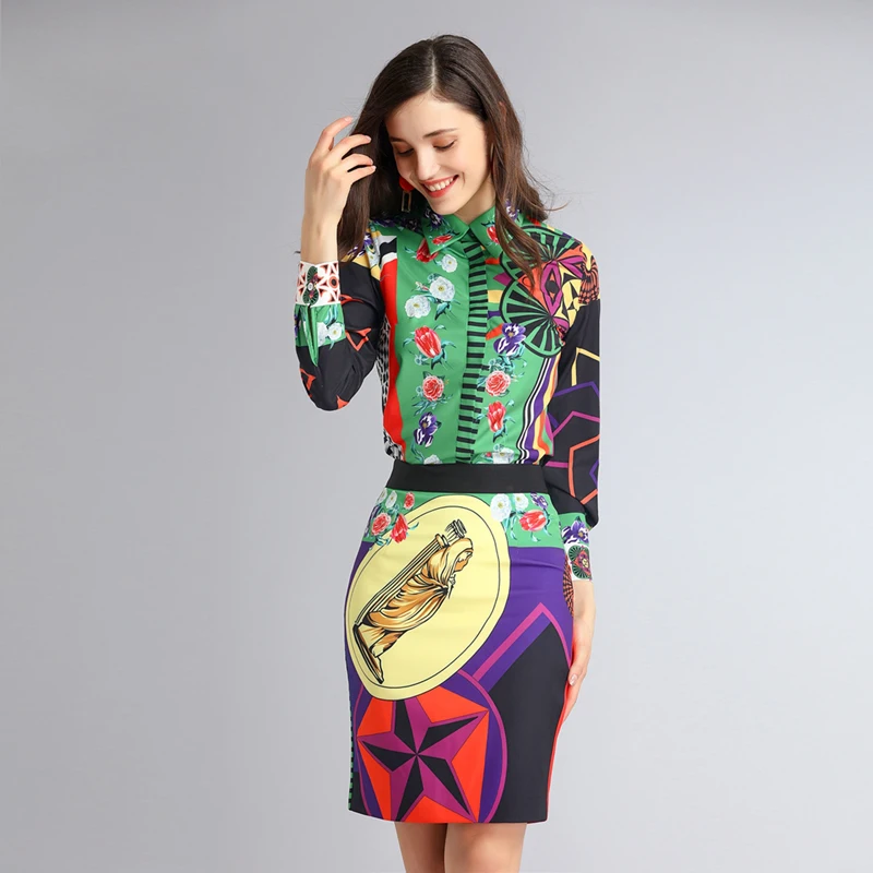 Модный дизайнерский подиумный костюм 2018 комплект из двух предметов женская