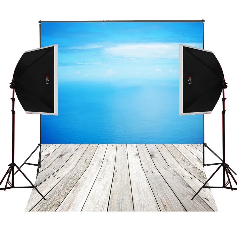 Фон для студийной фотосъемки с изображением бесконечного голубого моря