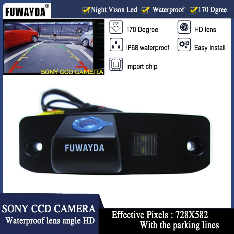 

FUWAYDA HD SONY CCD Chip Car Rear View Reverse Parking CAMERA For Hyundai Tucson Accent Elantra Terracan Sonata Veracruz