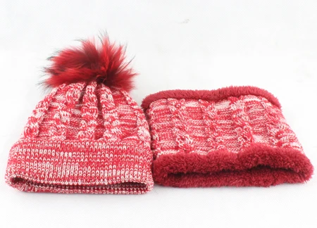 wine red fur pom От 3 до 8 лет для девочек и мальчиков, сезон зима детская бейсболка дети зима флисовая шапка теплый шарф на шею шапка с шарфом Кепки - Цвет: wine red fur pom