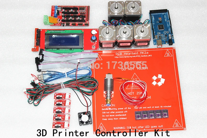 DRV8825+ Ramps 1,4+ Mega2560 R3+ Горячий Конец 3d принтер контроллер комплект для RepRap KIT054