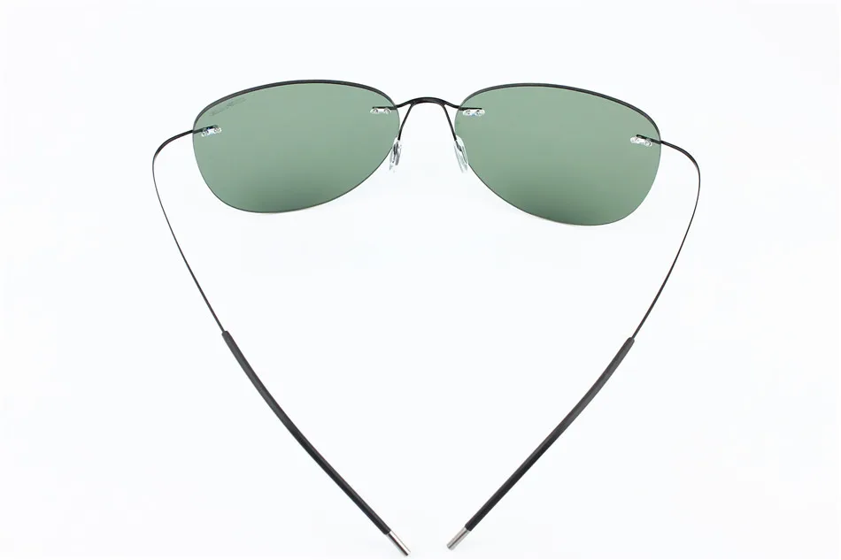 Марка Дизайнер Авиатор Очки Ультра Свет Силуэт Без Оправы Титан Поляризованные