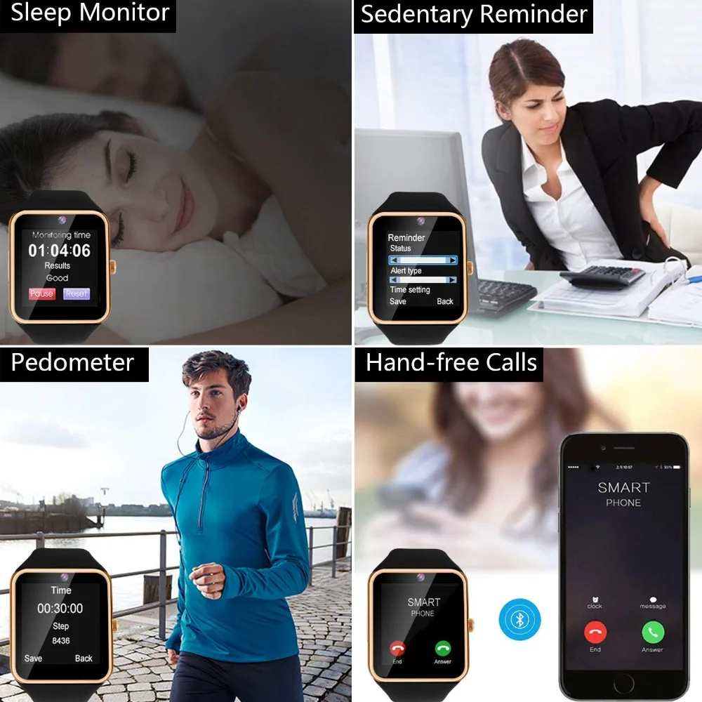 Bluetooth GT08 Смарт-часы Smartwatch часы с Sim TF карты Камера для samsung huawei Xiaomi LG htc sony PK A1 DZ09 U8 |