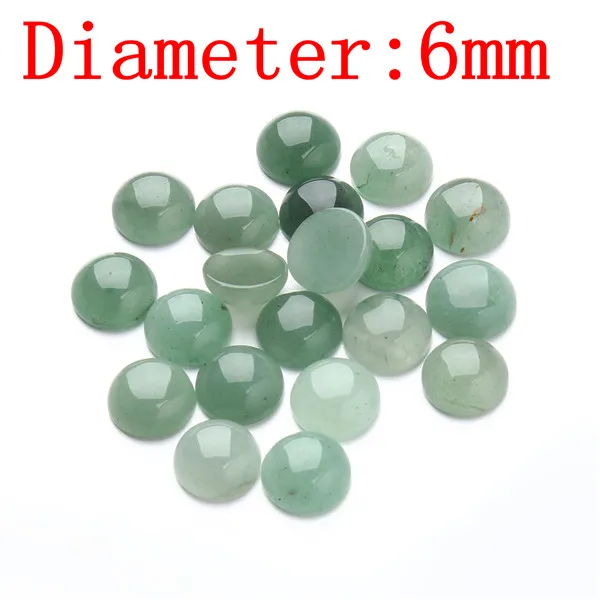green stone 6mm 20 шт./лот 6/8/10/12 мм пурпурные аметисты Натуральный камень кость круглые промежуточные бусины Кабошон-Камея подходит Подвески Bsase лоток для ювелирных изделий - Цвет: green stone 6mm