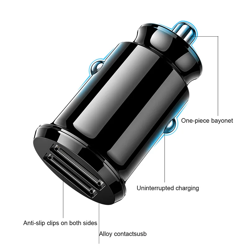 ZNP мини USB Автомобильное зарядное устройство для мобильного телефона планшета gps 3.1A быстрое зарядное устройство автомобильное зарядное устройство двойной USB автомобильный адаптер зарядного устройства для телефона в автомобиле
