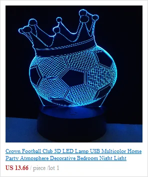 Футбольный 3D светодиодный светильник трещина база ночной Светильник RGB многоцветный теплый белый Иллюзия настроение Детский мальчик подарки спальня домашний декор