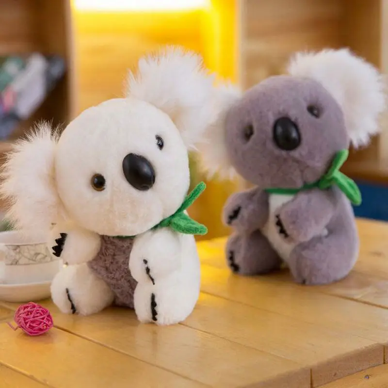 

Simulation Koalas stuffed animals high quality plush Koalas with green scarf Cute grey bears toys for baby Children birthday