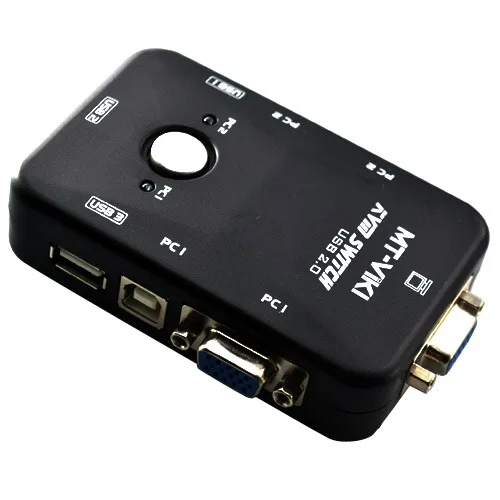 2 порта VGA/SVGA KVM коммутационная коробка USB устройства поделиться видео мышь