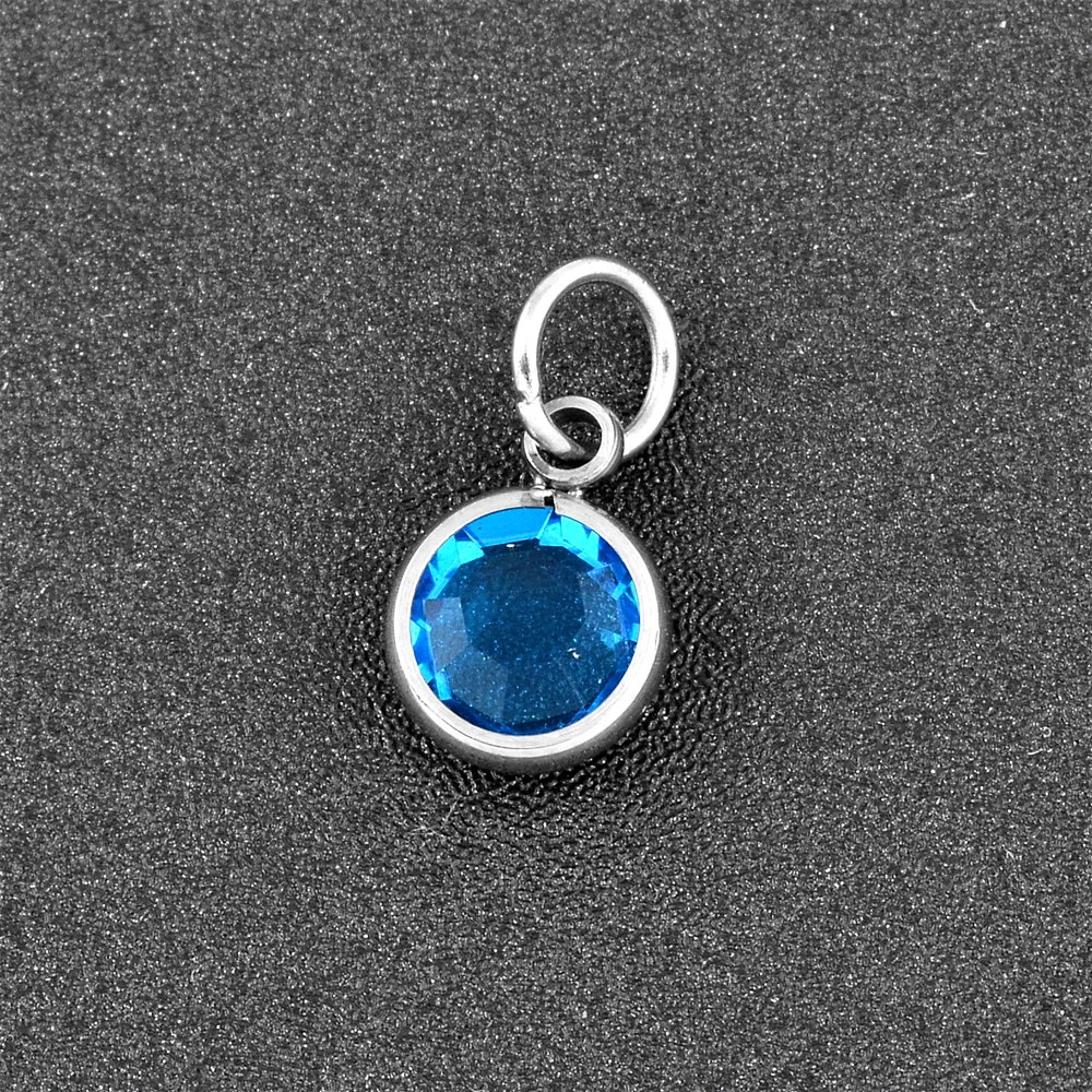 12 шт./лот подвески из нержавеющей стали для ожерелья и браслета 7 мм|birthstone charms|mixed