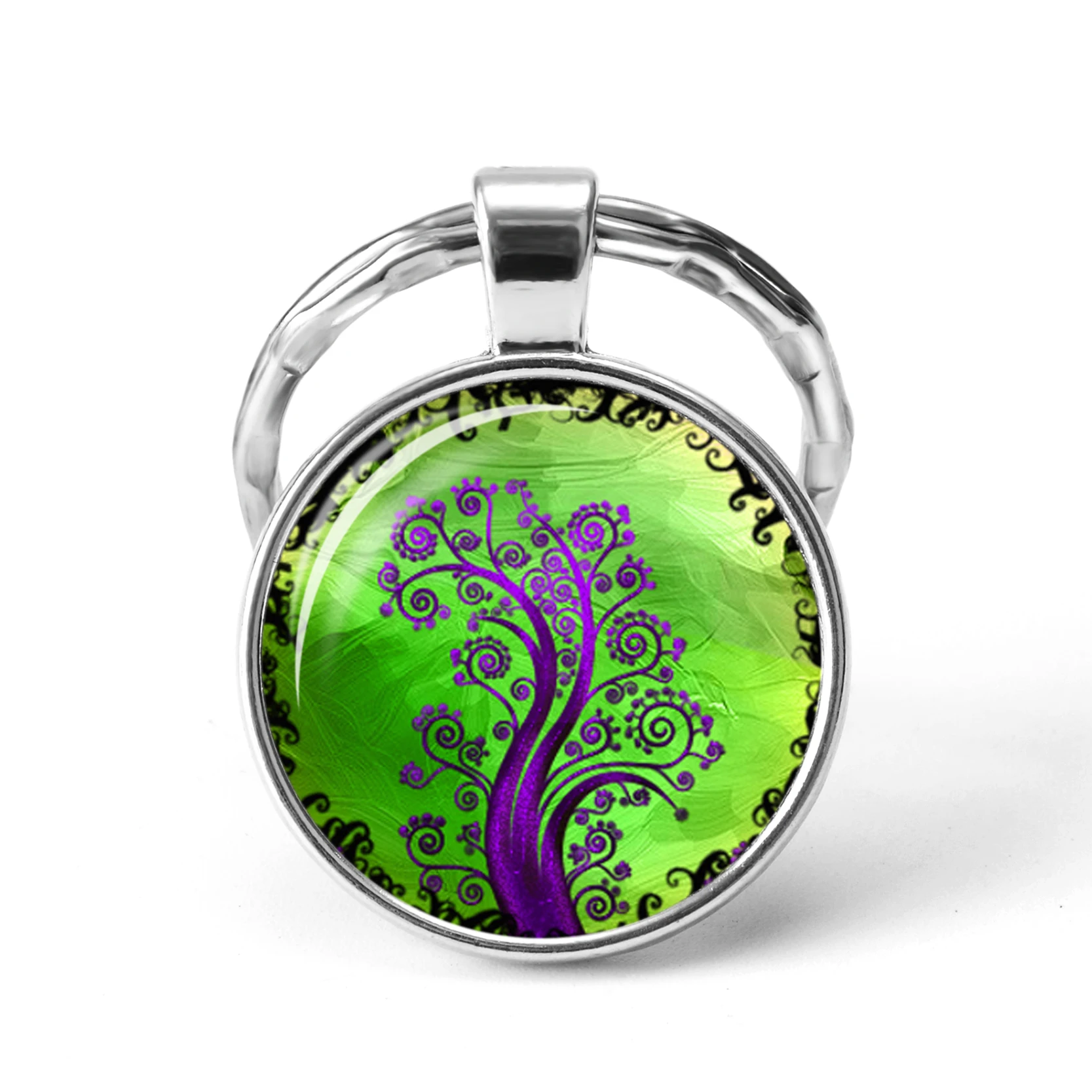 2019 новые модные брелки Дерево жизни бижутерия со стеклянными кабошонами