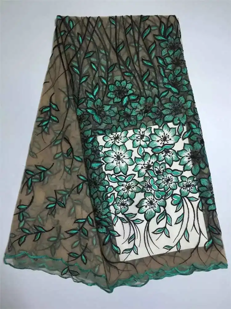 3D Цветы Вышивка Кружево Ткань принт для свадьбы французский Свадебные 5 ярдов/шт