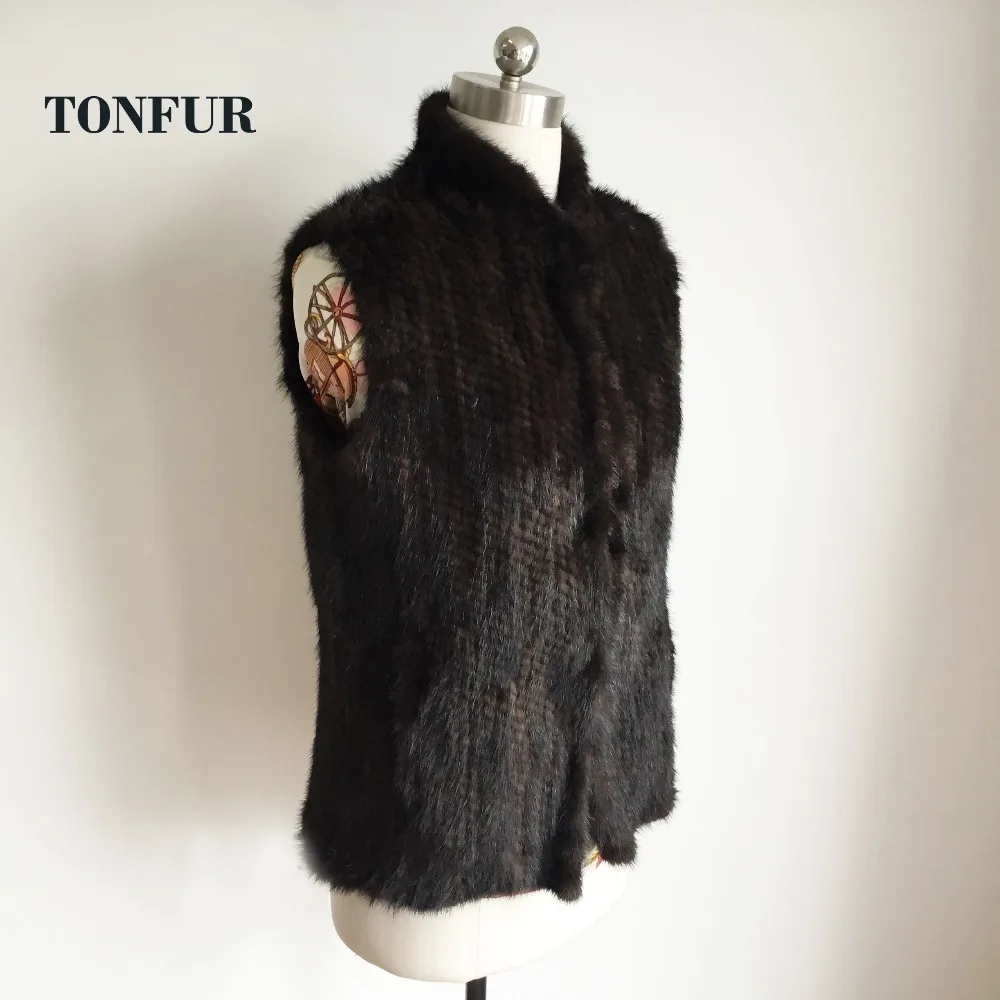 Женский жилет из натурального меха норки Трикотажный SR24 2019 | Женская одежда