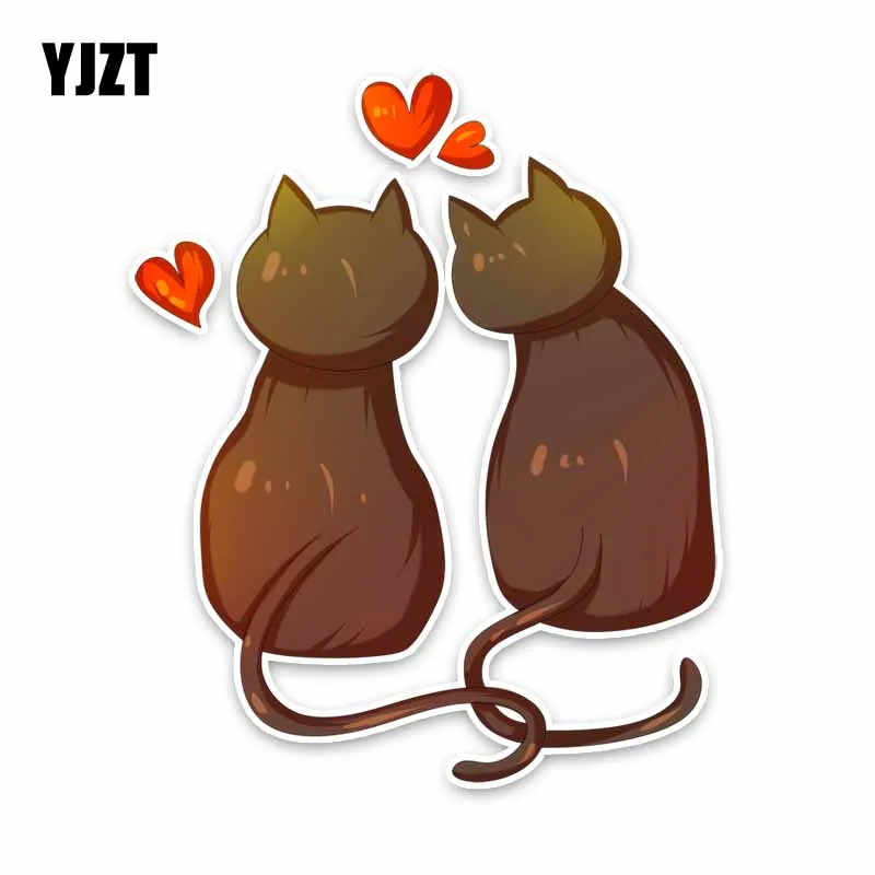 

YJZT 12.3CM*15CM Cute Animal Cat Love PVC Car Sticker Decal Accessories 5-1259