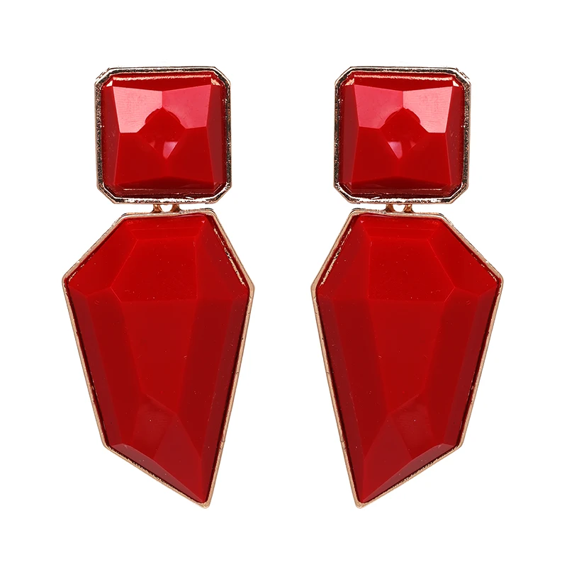 Серьги JURAN из прозрачного камня с золотистыми краями винтажные крупные