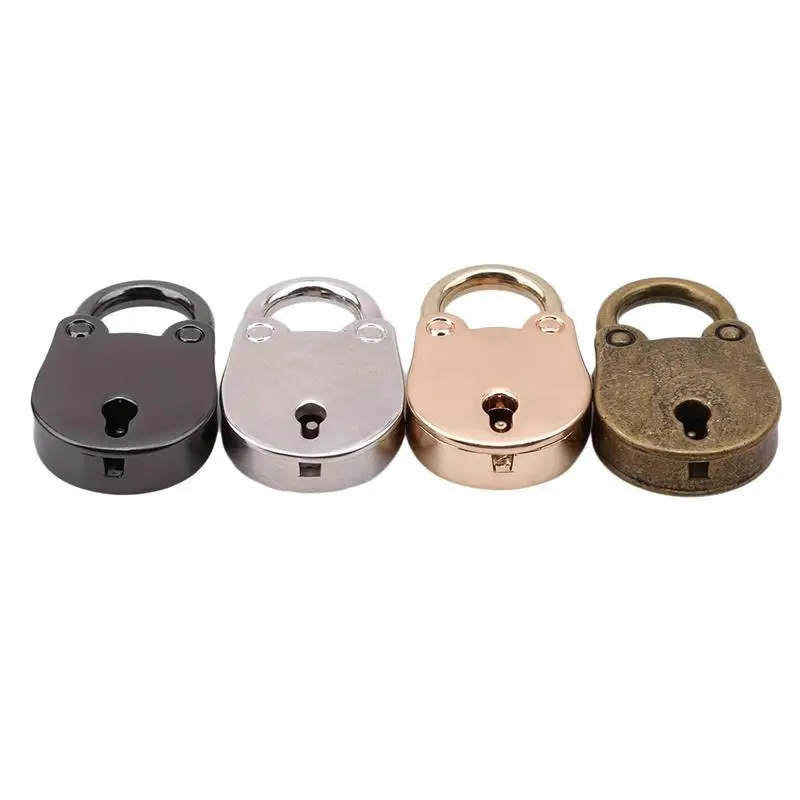 Металл старый Винтаж Стиль мини-замок Малый чемодан коробка Key Lock Медь Цвет дома применение аппаратные средства украшения