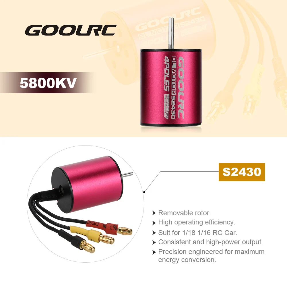 GoolRC S2430 5800KV Бессенсорный бесщеточный двигатель и 25A ESC комбинированный комплект