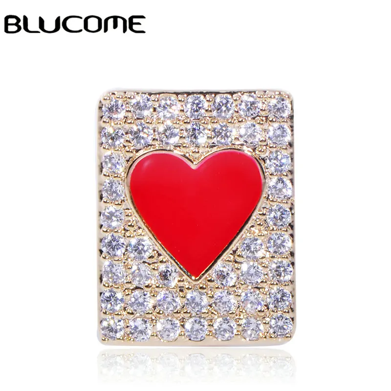 Женская эмалированная брошка Blucome изящная квадратная в форме сердца с медными