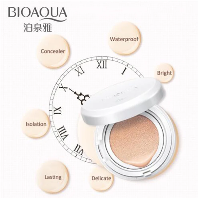 BIOAOUA, Осветляющий, невинный, солнцезащитный крем, подушка, BB, тональный крем, CC, кремовое увлажняющее отбеливание, макияж, обнаженный макияж