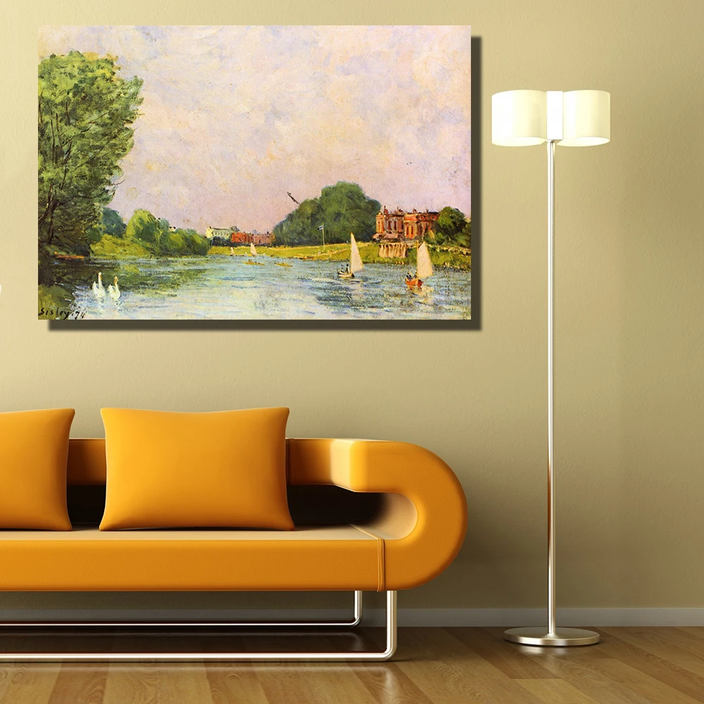 Impression Thames на Хэмптон корт масляной живописи стены Художественные полотна