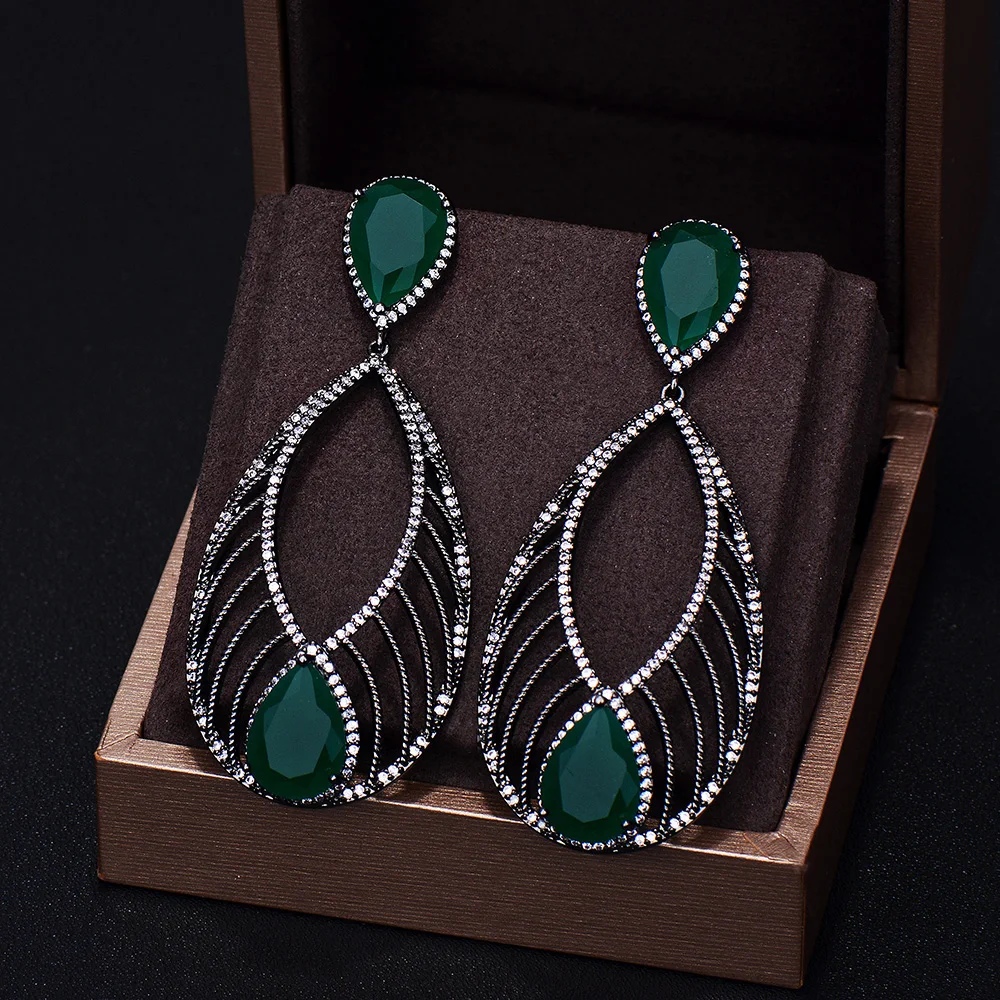 Женские серьги GODKI роскошные свадебные с каплями воды полностью покрытые