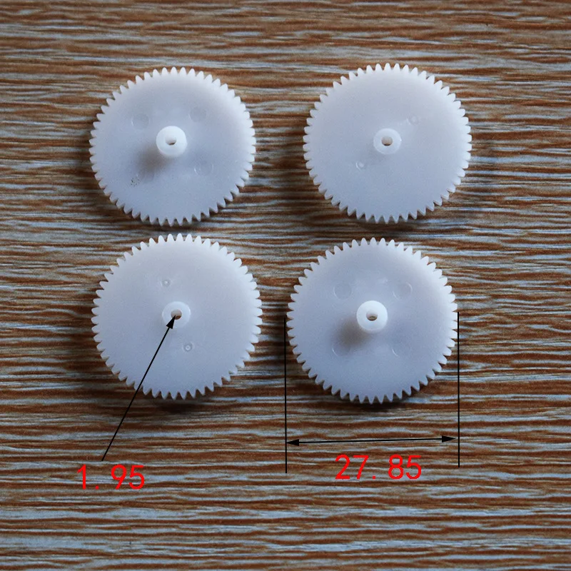 10/100pcs OD28/hole 2/54tooth 0.5M plastic motor gear/spur gear/DIY toys accessories/technology model parts/baby toys/542A