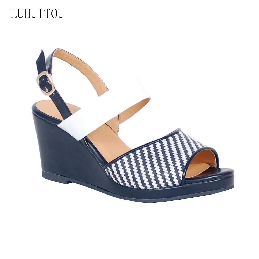 Женские босоножки на платформе повседневные танкетке сандалии толстом каблуке