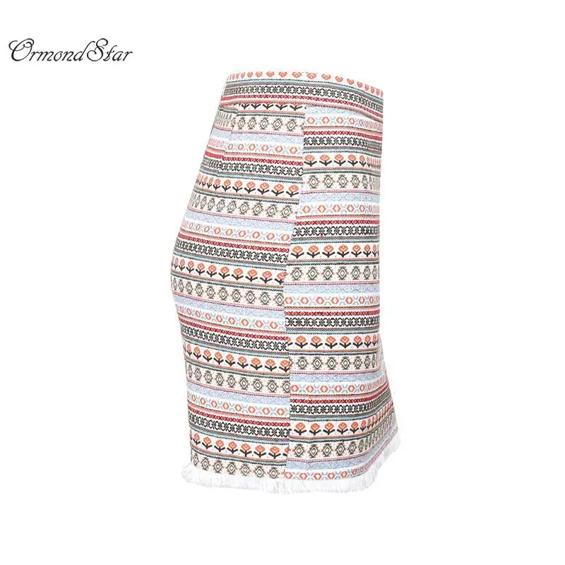 OrmondStar высокая талия юбки женская нижняя короткие бохо стиль chic юбка карандаш