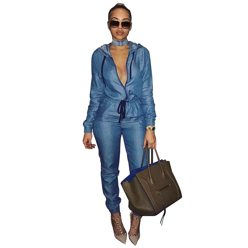 2019 весенний винтажный джинсовый комбинезон с отложным воротником и длинными