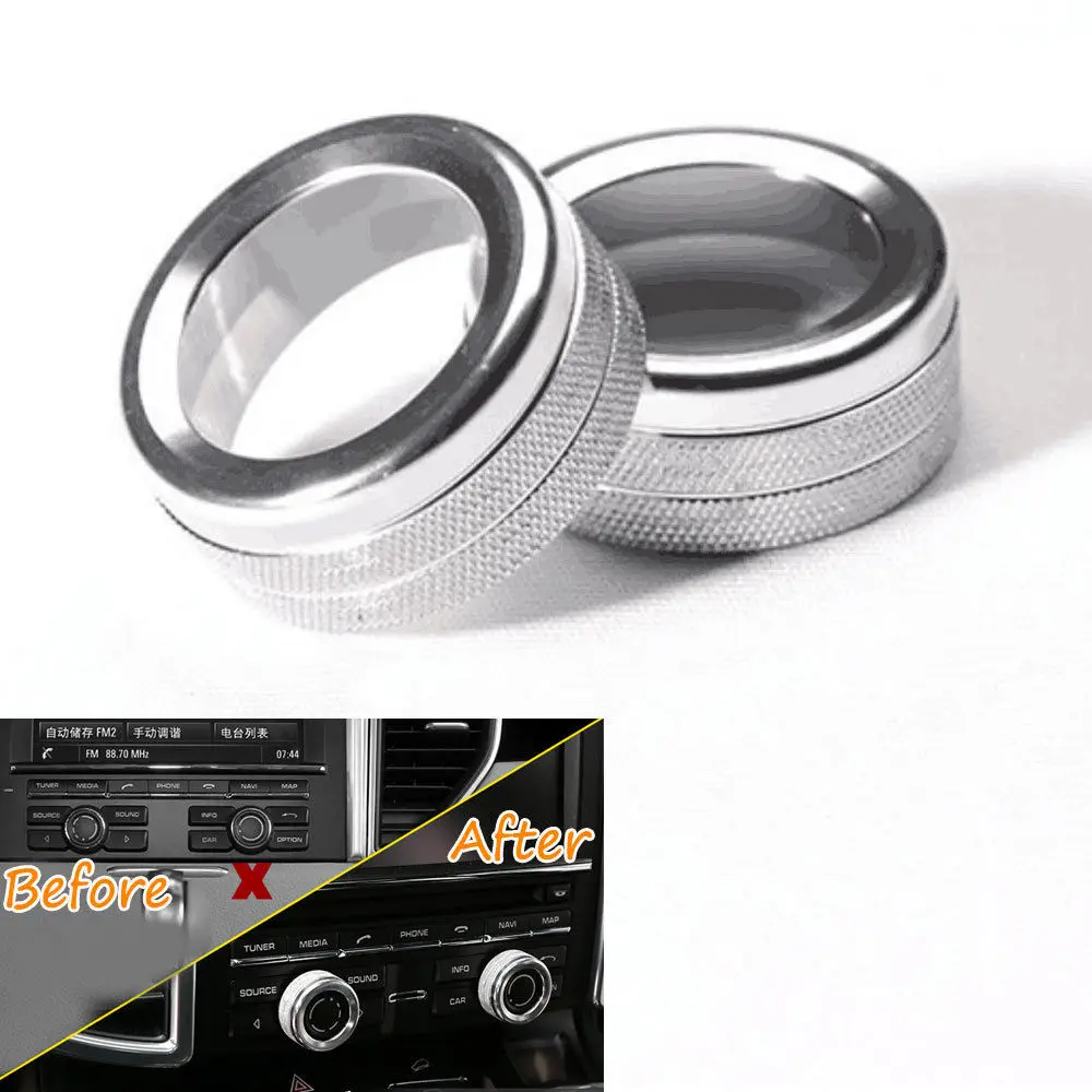 

Car Interior Aluminum Volume Whirling Button Decoration Trim Ring Fit For Porsche Macan Cayenne Panamera Car Styling Accessories