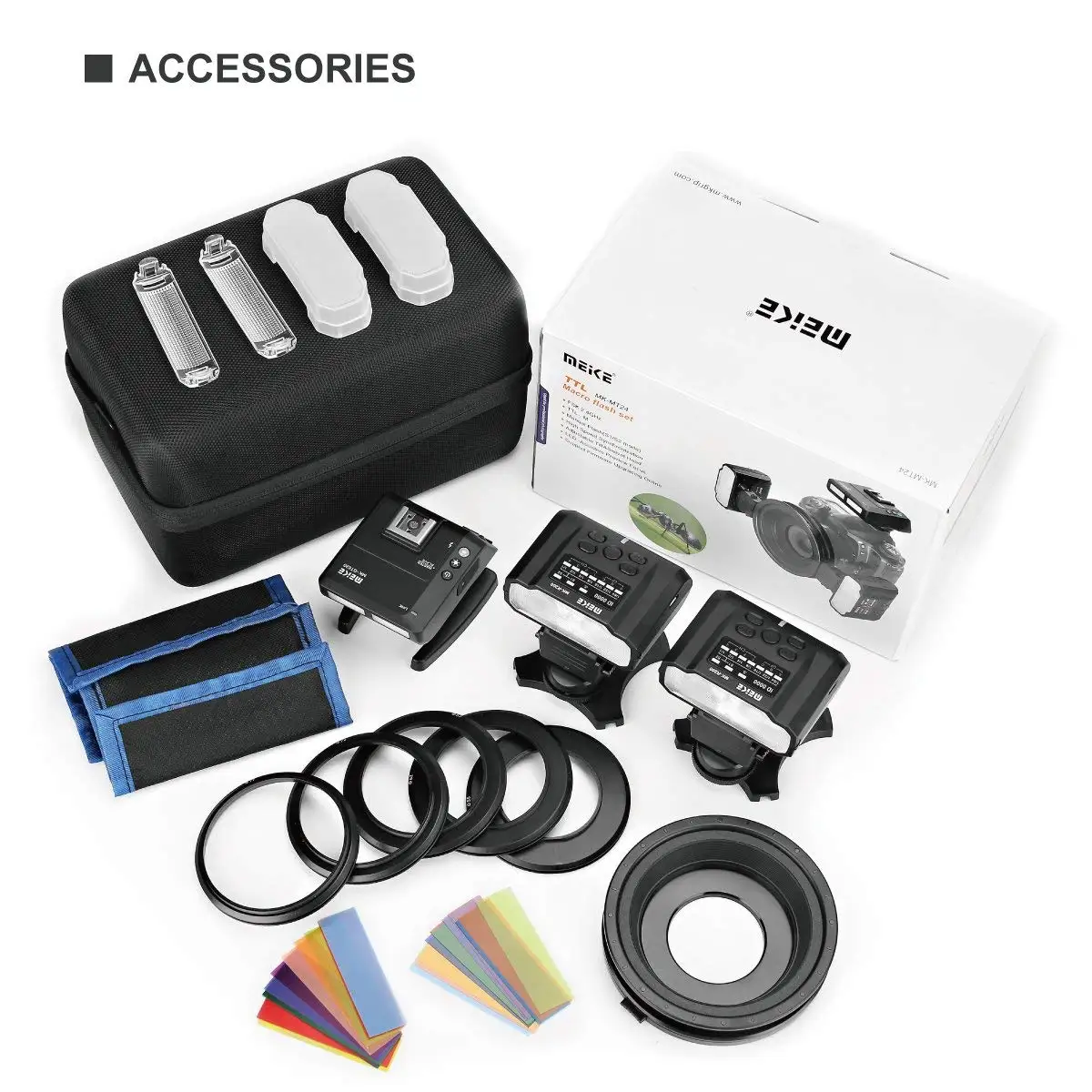 

Meike MK-MT24S Macro Twin Lite Flash Speedlite for Sony A9 A7III A7RIII and other MI Hot Shoe Mount Mirrorless Cameras