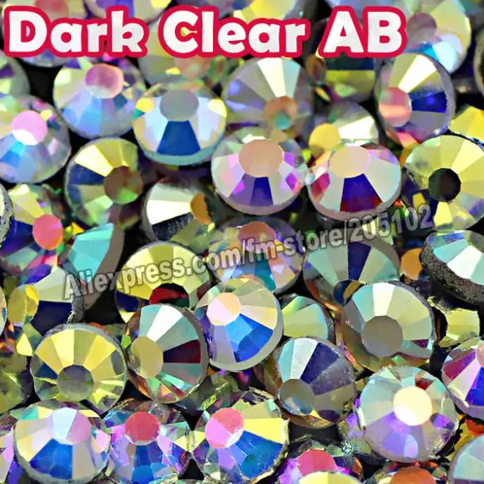 Большая упаковка 30 брусок SS30 темно-прозрачные стразы AB горячей фиксации большой