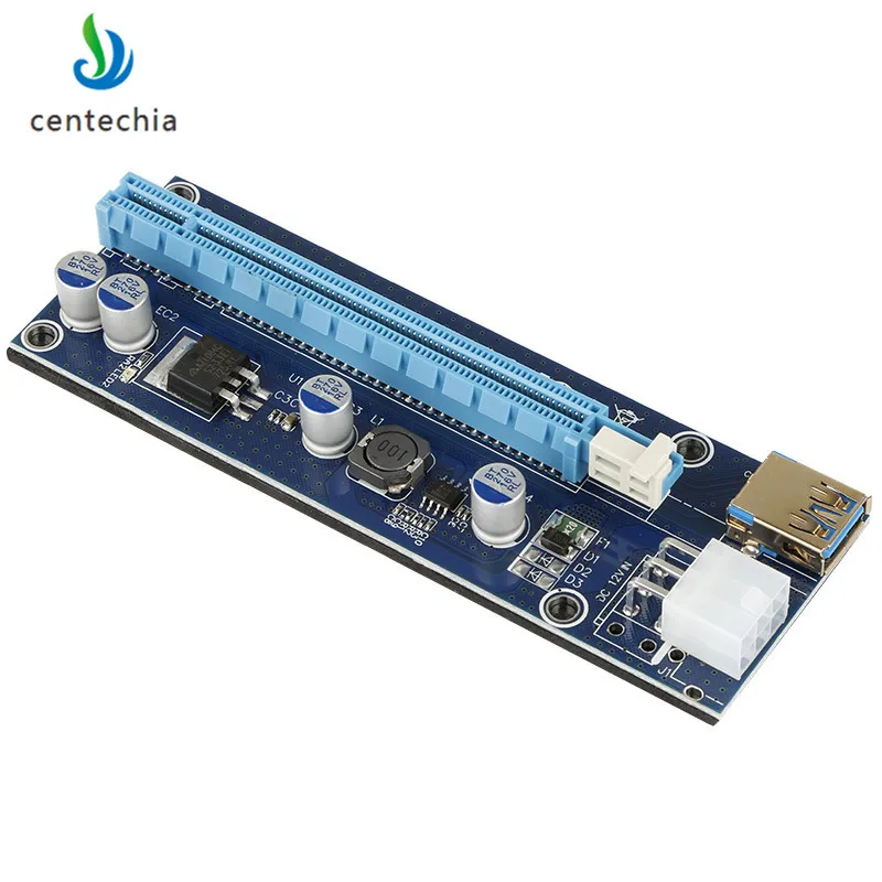 Ver 009S PCI E 1X до 16X LER Райзер карта расширения Express 6pin Sata адаптер питания USB 3 0 кабель