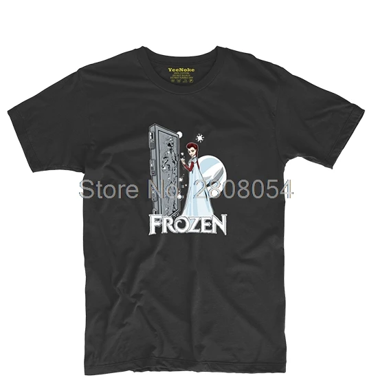 Бирюзовый Эльза Принцесса Мужская и Женская О-Образным Вырезом Tee Футболка Рок