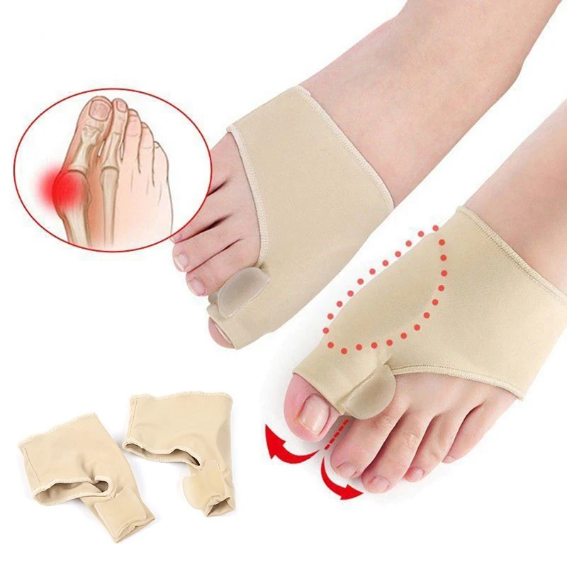 2pcs Toe Orthopedic Foot Correction Toes Separator Pedicure Silicone Socks Hallux Valgus Corrector Braces Feet Care | Красота и