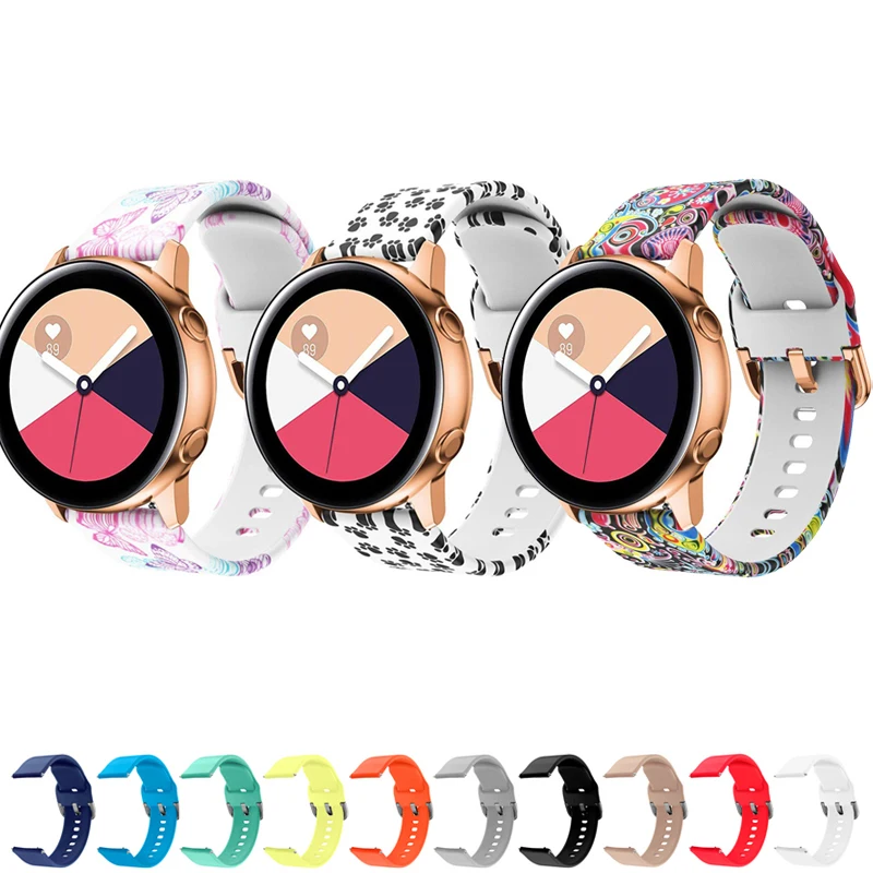 Ремешок 20 мм для samsung Galaxy Watch Active 2 40 мм 44 мм S2 classic 42 мм ремешок amazfit bip amazfit gts huawei watch 2 браслет