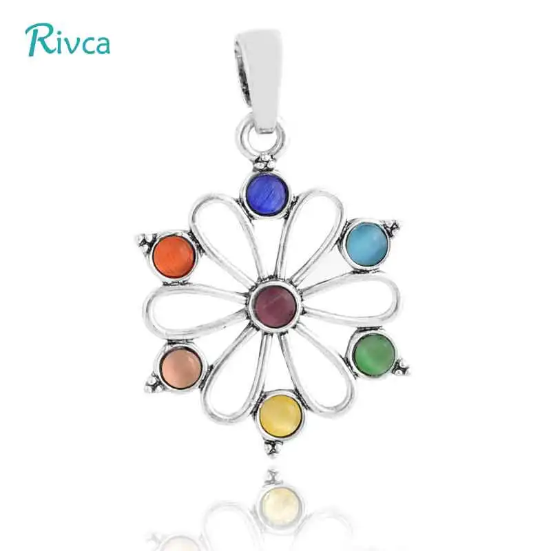 Ожерелье Rivca из натурального кристалла с 7 камнями чакры для женщин ювелирные