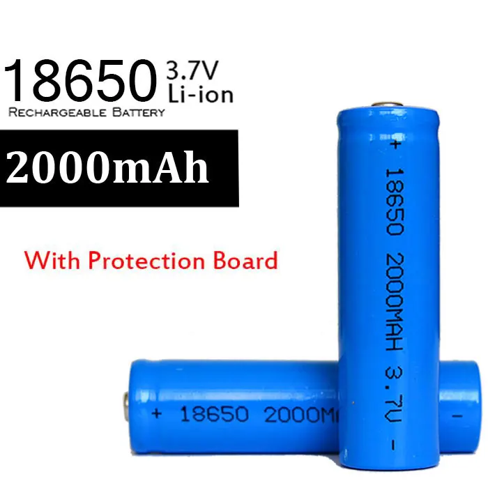 10 шт./лот 18650 3 7 V 2000mAh аккумулятор литий-ионный для фонарика банка питания оптовая