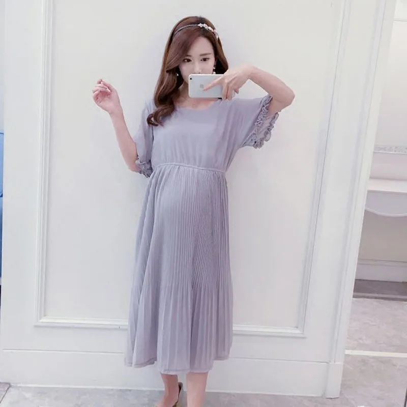 the latest version of 2017 spring summer new materity chiffon dress fashion women loose | Мать и ребенок