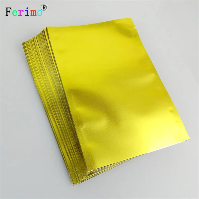 100pcs Golden matte plain pocket powder medicine coffee face film food grade general packaging bag kitchen receiving | Дом и сад