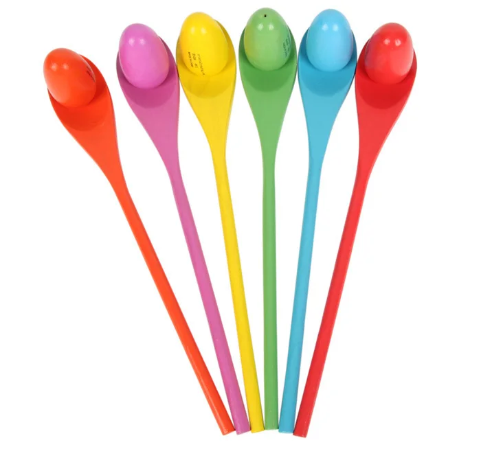 6 шт./лот игры с деревянными ложками тренировочные для балансировки спортивные