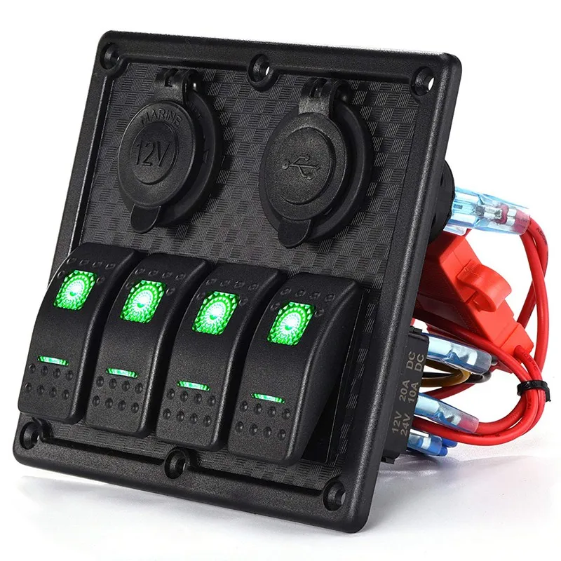 12V-24V 4 Gang морской катер автомобиля цепи RV светодиодный переключатель кулисный