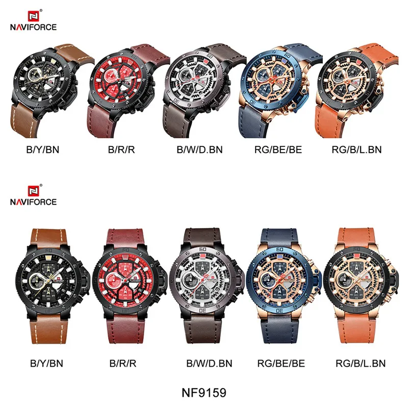 Relogio Masculino NAVIFORCE мужские часы Топ бренд Роскошный Спортивный Хронограф военные армейские наручные кожаные