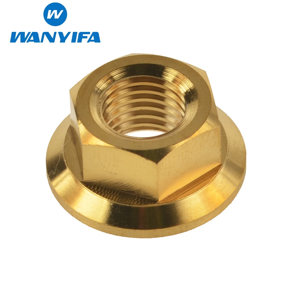 5 шт. Новый Wanyifa золото Велосипедный Спорт M10 Гайки m10 x 1.25 мм Шаг din6923 Титан ti фланец